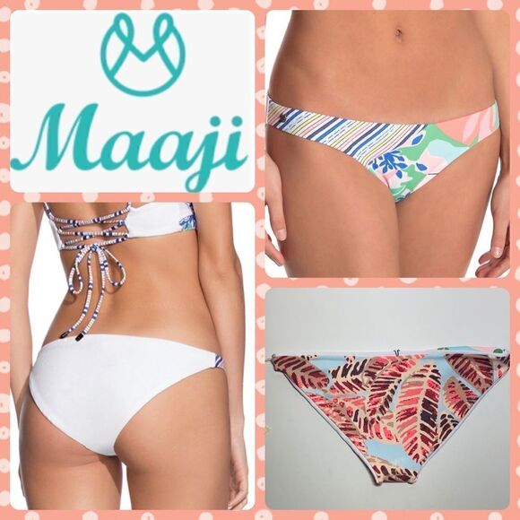 NWT MSRP $68 Maaji Harborside Reversible Bikini Bottoms Women's Size Large - Picture 1 of 10